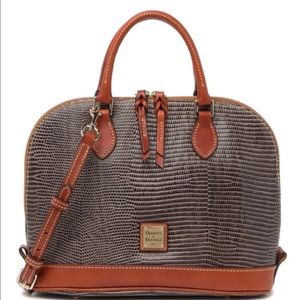 Dooney and Bourke zip zip snake embossed satchel
